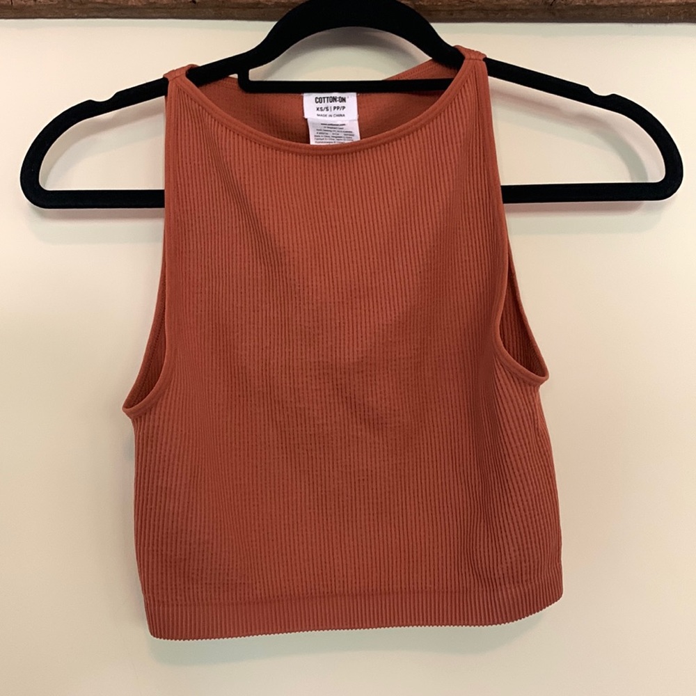 Orange/Red Boxy Crop Tank